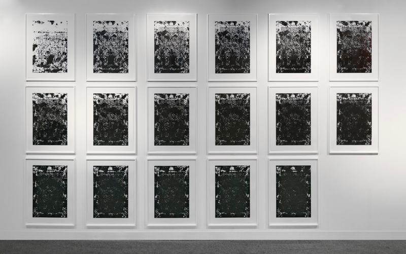 Untitled, 2016, by Glenn Ligon, Suite of 17 screenprints,
36 x 26 inches Courtesy Regen Projects, Los Angeles